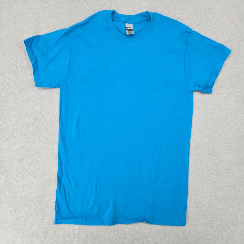 Gildan Mens SMALL Sapphire Blue Ultra Cotton Short Sleeve Basic Crewneck T-Shirt